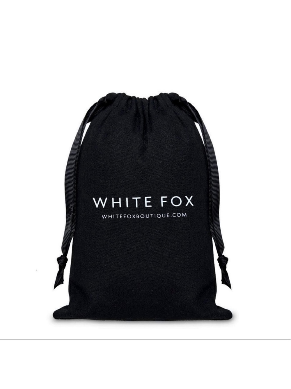 White Fox Drawstring Bag